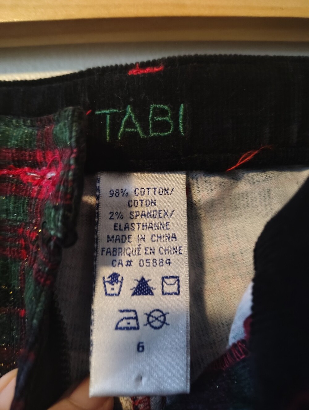 Tabi Glittered Plaid Corduroy Pants - Picture 6 of 6
